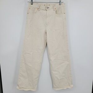 American Eagle AE77 Stovepipe Selvedge Cream Denim Jeans Women‎ Size 14 Straight